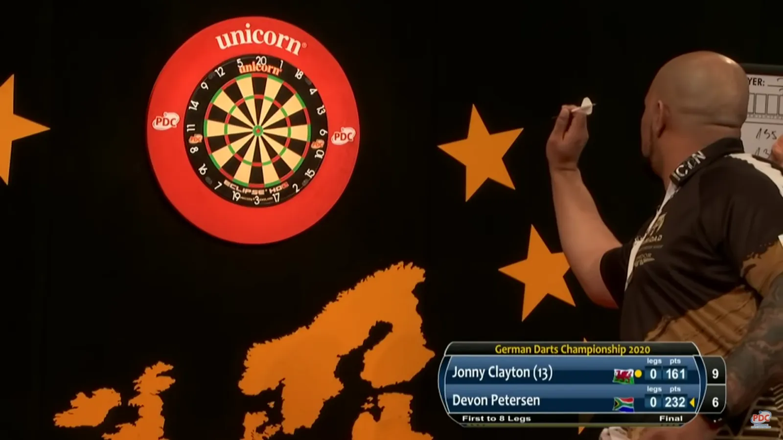 2020 09 29 11 03 06 Petersen v Clayton  Final   2020 German Darts Championship   YouTube 5f730484299d8